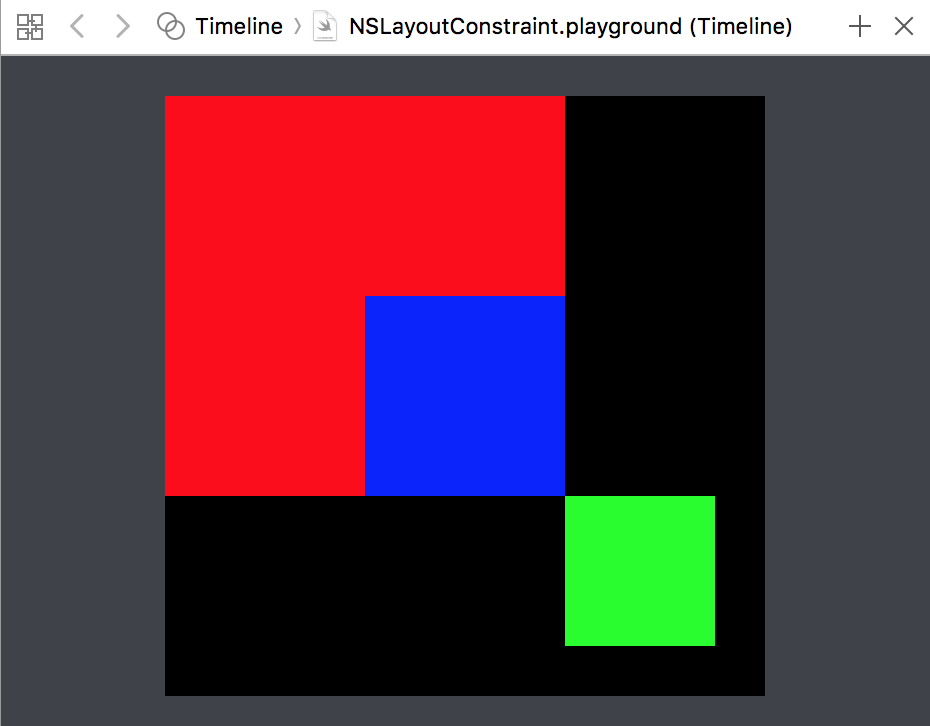 The black square with all the other colored squares in a composition