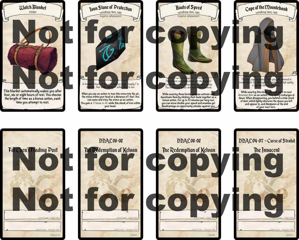 Magic Item Cards Binary Adventures